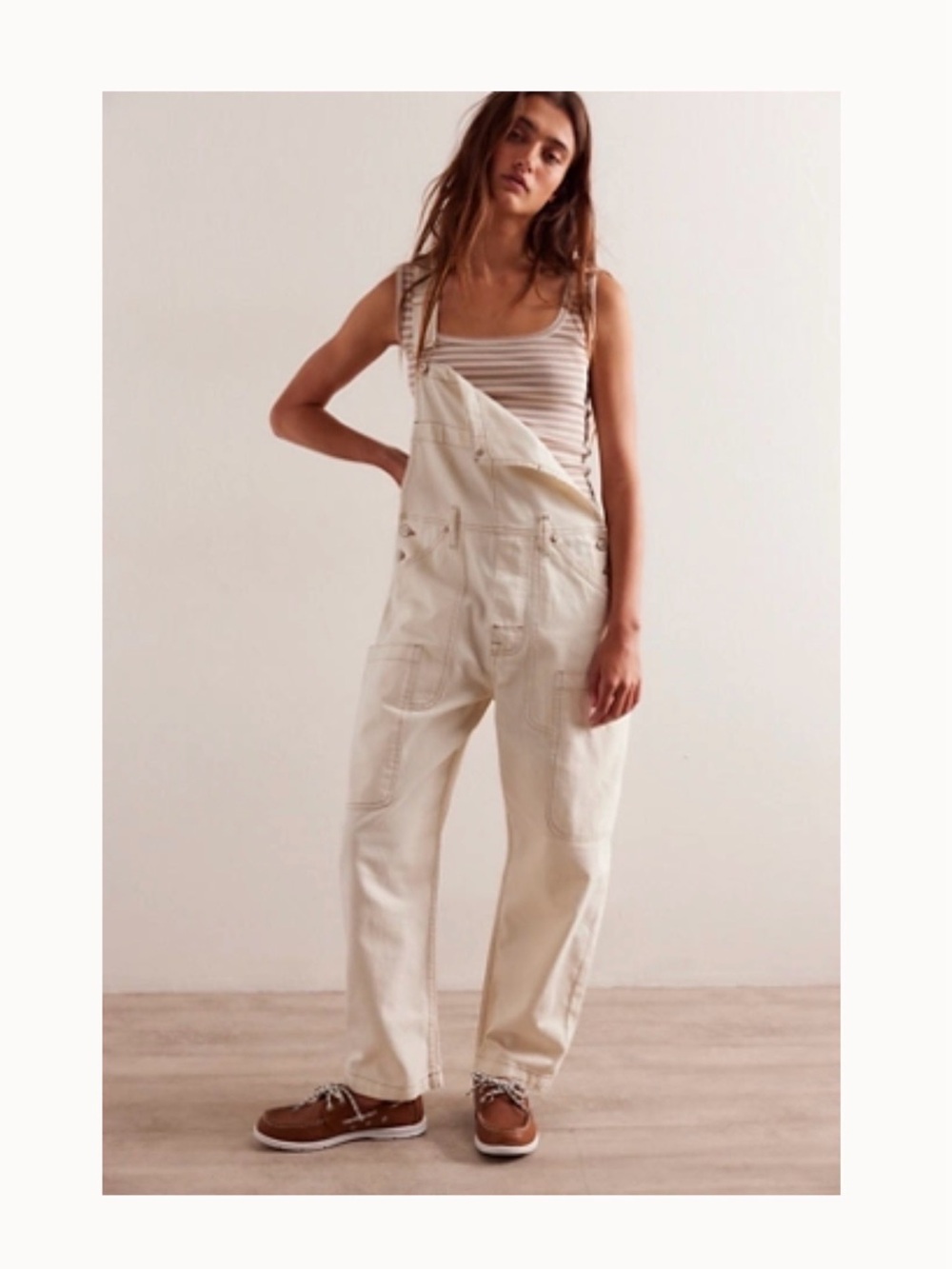 We The Free Cream Utility Overalls